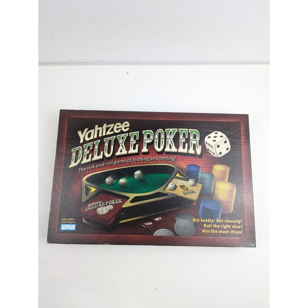 Yahtzee Deluxe Poker Dice Board Game 100% Complete Parker Brothers 2005
